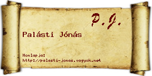 Palásti Jónás névjegykártya
